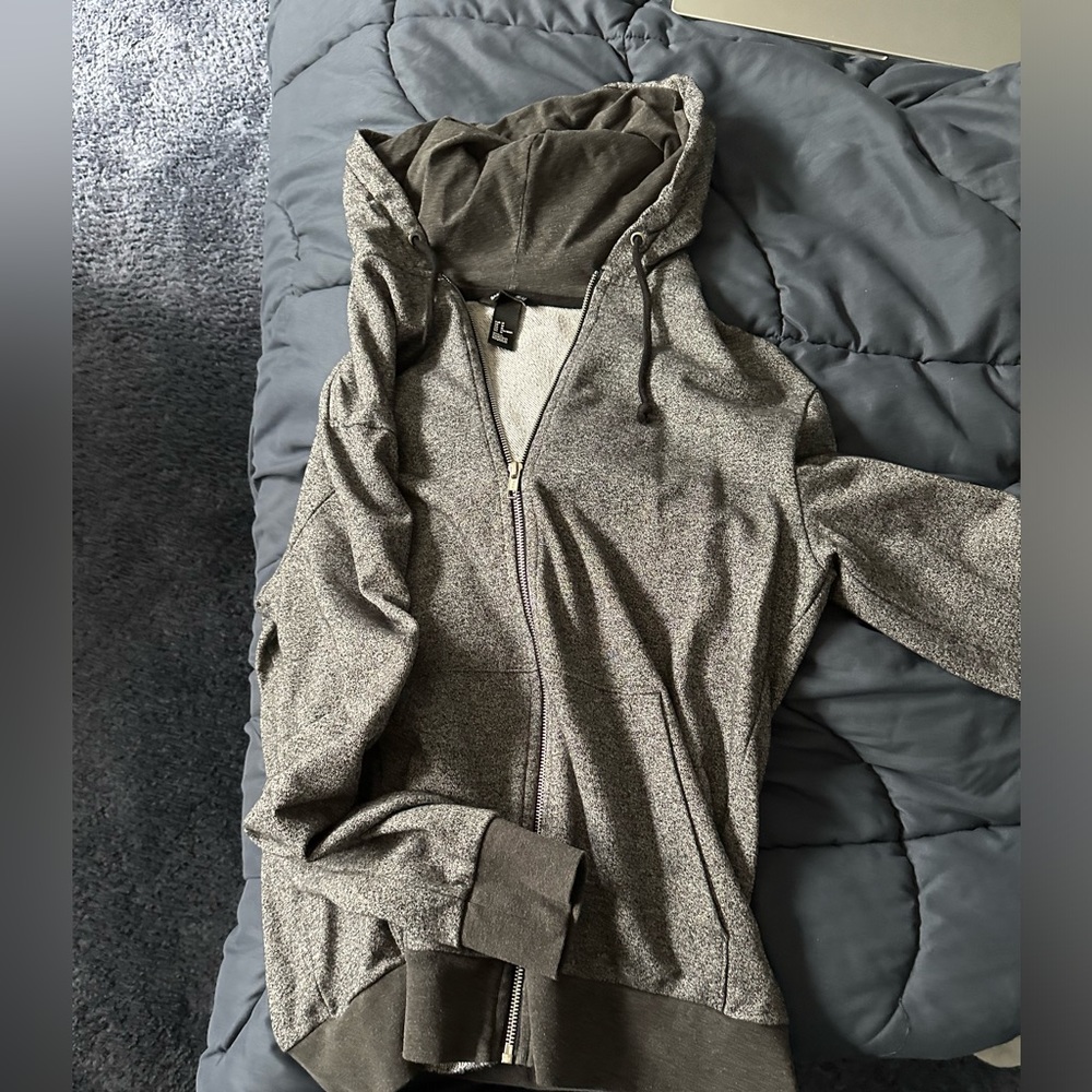 H&M zip up gray hoodie
